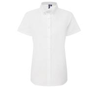 Premier Women's Supreme Oxford Short-Sleeved Formal Shirt in White | Size: 4XL Premier White 4XL