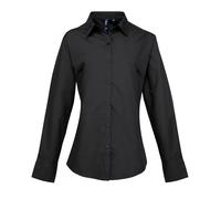 Premier Women's Supreme Poplin Long Sleeve Shirt PR307-Plain Formal Work Wear