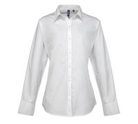 Premier Women's Supreme Poplin Long-Sleeved Formal Shirt in White | Size: 12 Premier White 12