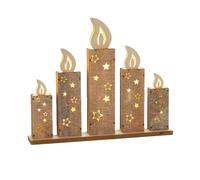 Premier Wooden Candle Christmas Decoration