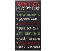 Premier Wooden Christmas Bucket List Wall Decoration - 40 X 20Cm