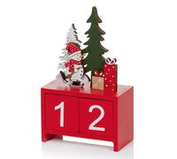 Premier Wooden Christmas Childrens Advent Countdown Calendar Snowman Design 15cm Tall Red