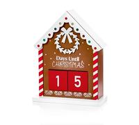 Premier Wooden Gingerbread House Christmas Countdown - 21 cm Festive Advent Decoration