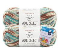 Premier Wool Select Jacquard Sock Yarn 2-Pack Bundle with Bella's Crafts Stitch Markers (Trailblazer)