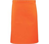 Premier work wear ‘Colours’ mid length apron for bistro/bar/catering/kitchen PR151 - Orange - One Size