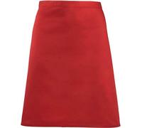 Premier work wear ‘Colours’ mid length apron for bistro/bar/catering/kitchen PR151 - Red - One Size
