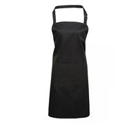 Premier Workwear Adult Unisex PR154 Bib Apron With Pocket - Various Colours Available (Black)