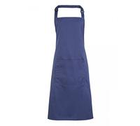 Premier Workwear Adult Unisex PR154 Bib Apron With Pocket - Various Colours Available (Marine)