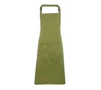 Premier Workwear Adult Unisex PR154 Bib Apron With Pocket - Various Colours Available (Oasis Green)