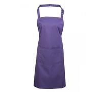 Premier Workwear Adult Unisex PR154 Bib Apron With Pocket - Various Colours Available (Purple)