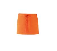 Premier Workwear Adult Unisex PR155 Short Waist Apron With 3 Open Pockets (Orange)