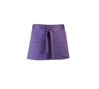 Premier Workwear Adult Unisex PR155 Short Waist Apron With 3 Open Pockets (Purple)