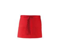 Premier Workwear Adult Unisex PR155 Short Waist Apron With 3 Open Pockets (Red)