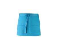 Premier Workwear Adult Unisex PR155 Short Waist Apron With 3 Open Pockets (Turquoise)