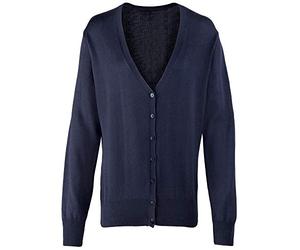 Premier Workwear Ladies Button Through Knitted Cardigan Navy 18