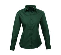 Premier Workwear Ladies Long Full Sleeve Poplin Blouse Plain Formal Office Shirt