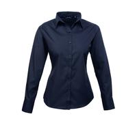 Premier Workwear Ladies Long Full Sleeve Poplin Blouse Plain Formal Office Shirt