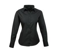 Premier Workwear Ladies Long Full Sleeve Poplin Blouse Plain Formal Office Shirt