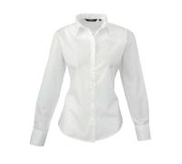Premier Workwear Ladies Long Full Sleeve Poplin Blouse Plain Formal Office Shirt