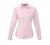 Premier Workwear Ladies Long Full Sleeve Poplin Blouse Plain Formal Office Shirt