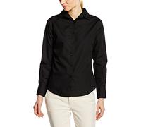 Premier Workwear Ladies Long Sleeve Poplin Blouse Black 8