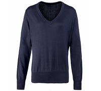 Premier Workwear Ladies V-Neck Knitted Sweater Navy 14