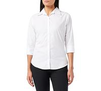 Premier Workwear Women's Ladies Poplin 3/4 Sleeved Blouse, White, 16 UK