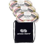 Premier Yarns Bloom Chunky Dahlia 1114-15 (3-Pack) Same Dyelot Chunky Bulky #5 Soft Knitting Yarn 100% Acrylic with Project Bag