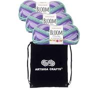 Premier Yarns Bloom Chunky Wildflower 1114-10 (3-Pack) Same Dyelot Chunky Bulky #5 Soft Knitting Yarn 100% Acrylic with Project Bag