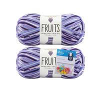 Premier Yarns Fruits, Acrylic Sock Yarn, 2-Pack Bundled with Bella's Crafts Stitch Markers (Grape)