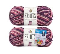 Premier Yarns Fruits, Acrylic Sock Yarn, 2-Pack Bundled with Bella's Crafts Stitch Markers (Plum)