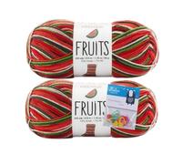 Premier Yarns Fruits, Acrylic Sock Yarn, 2-Pack Bundled with Bella's Crafts Stitch Markers (Watermelon)