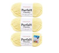 Premier Yarns Parfait Chunky Chenille, 100 g, 6 Pieces, Super Bulky Weight, Pack of 3 with Bella's Stitch Markers (Sunshine)
