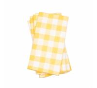Premier Yellow Gingham Cotton Napkins Set of 4 - 40 x 40 cm Reusable Check Table Napkins for Easter Dining Table Kitchen Picnic Parties Spring Summer Tableware