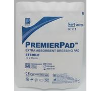 Premierpad Extra Absorbent Dressing Pad Sterile 10cm x 10cm - Pack of 50 | Superior Wound Care for Moderate to Heavy Exudate