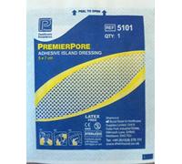 PremierPore Adhesive Absorbent Island Dressing, Pack of 50, 5 x 7 cm