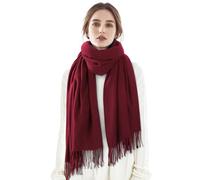 Premillow Scarfs for Women, Winter Scarf, Classic Pashmina Shawls and Wraps, Cashmere Feel Scarfs for Women, Long scarves, Burgundy, 79"x27.6"
