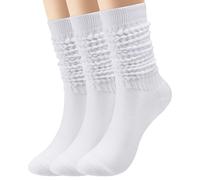Premillow Slouch Socks Women, Long Winter Thigh High Boot Scrunch Socks, Warm Soft Slouchy Socks for Women Size 5-11, White, One size