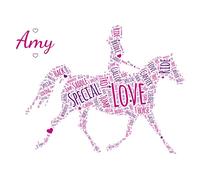 Premio Cards Horse Riding Gifts for Girls, Equestrian Gifts, Personalised Equestrian Gifts, Daughter, Granddaughter, Birthday Christmas Gifts for Her - Girls Bedroom Wall Art, A4, A5 Art Print