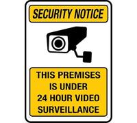 Premises Under 24 Hr Video Surveillance Sign 12X8 Inches Metal Aluminum Signs, Weather Resistant, Weatherproof, Indoor Or Outdoor