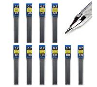 Premium 0.7mm HB Mechanical Pencil Lead Refills - 120 Pieces (10 Tubes x 12 Leads) - Hi-Polymer Break-Resistant Graphite for Smooth Writing - Compatible with Automatic & Drafting Pencils