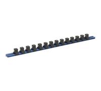 Premium 1/2 Inch Square Drive Bit Holder With 14 Socket Capacity And Retaining Rail Storage