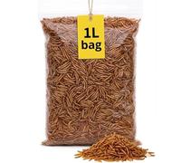 Premium 1-Litre Mealworms Bag for Wild Birds - Natural High-Protein, High-Energy Feed, Mess-Free Food for All Bird Species