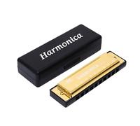 Premium 10 Hole Harmonica with Metal and ABS Resin Comb Ensures Bright and Crisp Notes Travel Musical Instrument Metal ABS Harmonica