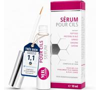 Premium 10 ml Eyelash Serum without Hormones - with Hyaluron, Collagen, Peptides, Caffeine, Wheat Protein - Lash and Brow Booster for Eyelash Extension and Fast Growth + Aloe Vera, Ginseng, Gingko