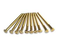 Premium 10-Pack Brass M3.5 Long Socket Screws - 50mm Electrical Fixings for Switches, Plugs - Raised Slotted Head - Durable Hardware for DIY, Home Improvement, Electrical Projects