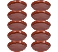Premium 10-Pack Plastic Plant Saucers Round Waterproof Trays Designed to Catch Drainage from Pots Preventing Water Damage to Indoor & Outdoor Surfaces maroon ID:20.3cm(8.0")