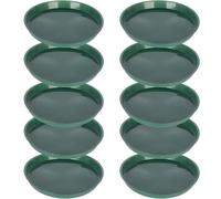 Premium 10-Pack Plastic Plant Saucers Round Waterproof Trays Designed to Catch Drainage from Pots Preventing Water Damage to Indoor & Outdoor Surfaces green ID:14.8cm(5.8")