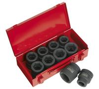 Premium 10 Piece Impact Socket Set - 1 Inch Drive - High Torque Chromoly Steel