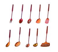 Premium 10-Piece Stainless Steel Kitchen Tool Set - Titanium Plated Cooking Utensils, Spoons, Turners, Spatula, Ladle - Durable 18/8 Silver Accessories for Home Chefs